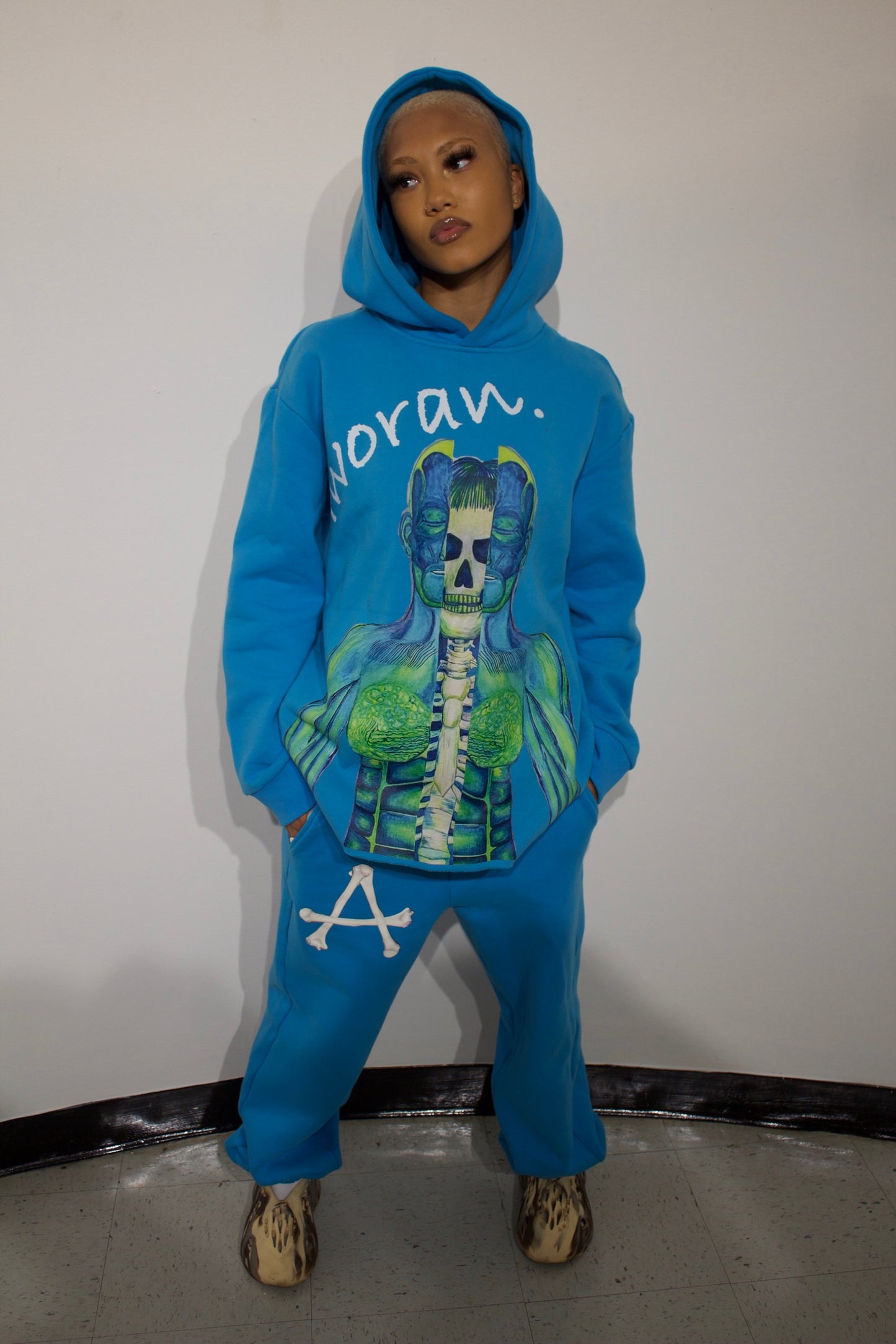 Blue Skully Hoodie