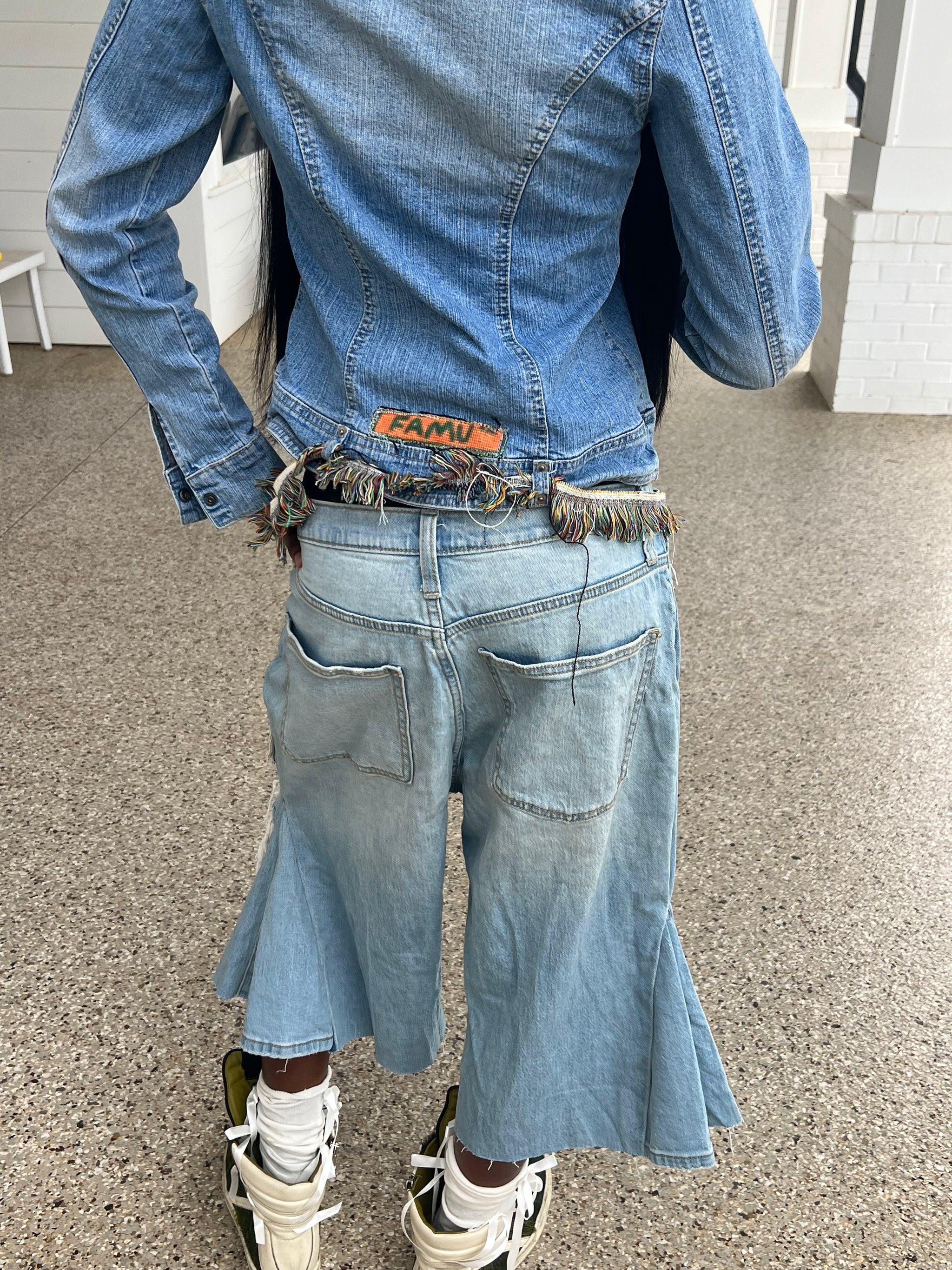 Reworked Plaid and Denim Jacket