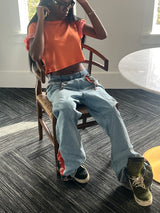 Double Waist Reworked FAMU Denim Jeans