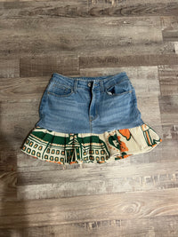 Mini Tapestry and Denim Skirt