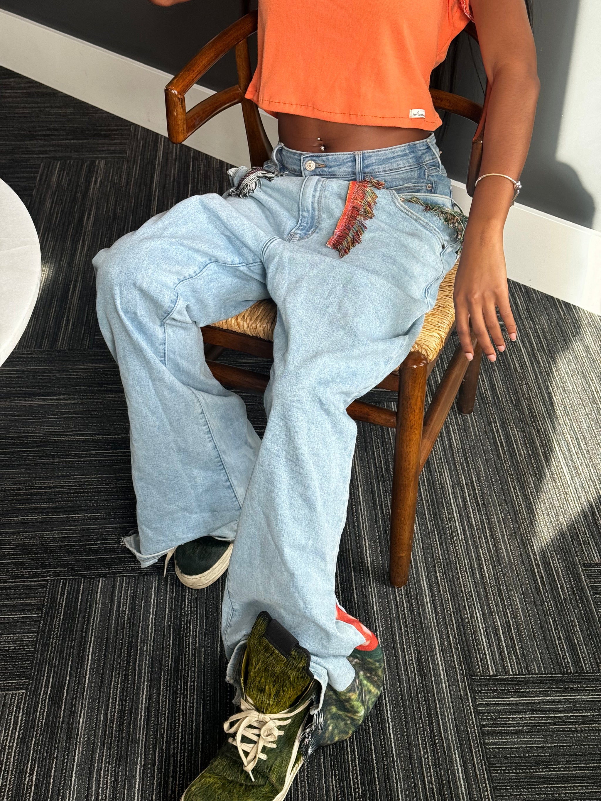 Double Waist Reworked FAMU Denim Jeans