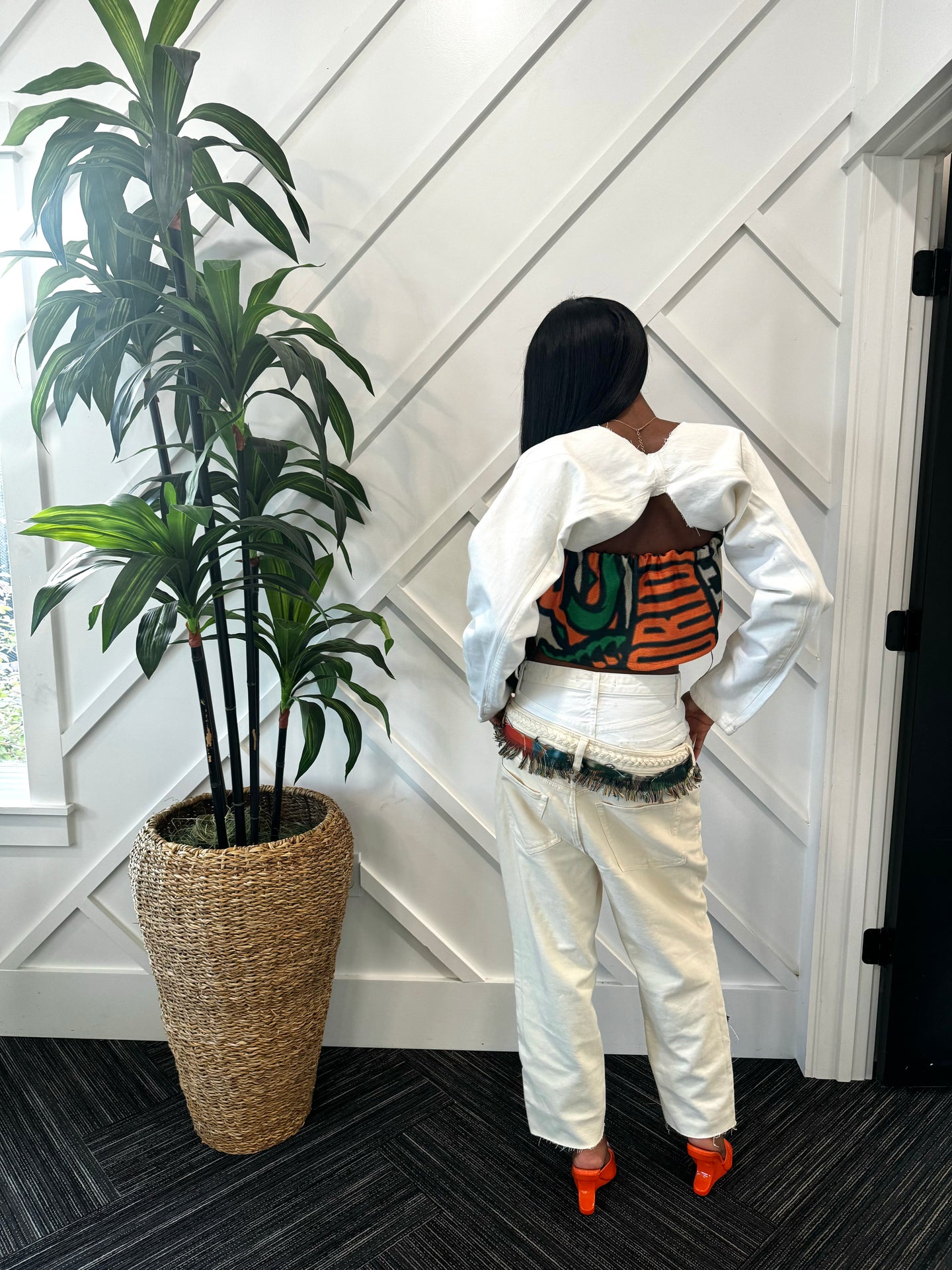 Double Waist Reworked Denim Jeans