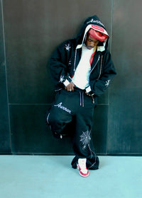 Black Spider 2.0 Full Length Zipper Sweats