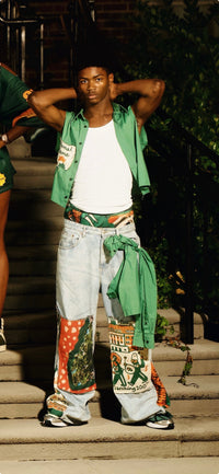 Double Waist Reworked FAMU Denim Jeans
