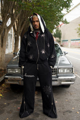 Black Spider 2.0 Full Length Zipper Sweats