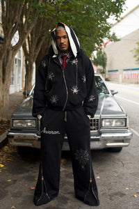 Black Spider 2.0 Full Length Zipper Sweats